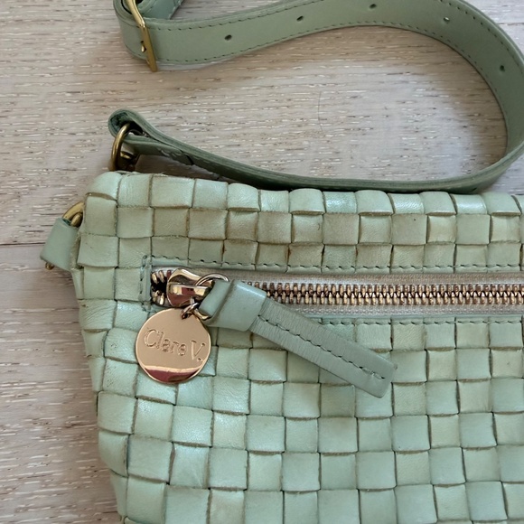 Clare V Grande Fanny Woven Checker Bag in Mist - Picture 3 of 6